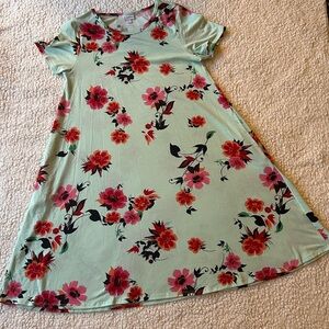 LulaRoe Floral Blue Swing Dress